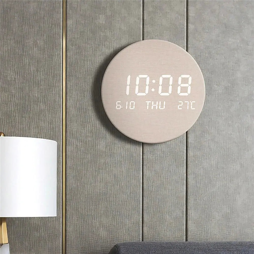 Digital Wall Clock Scandinavian Easy-to-Read Battery-Operated