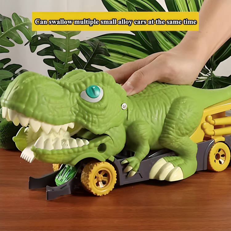 Dinosaur Playset Interactive Chomping Includes Six Cars & Map