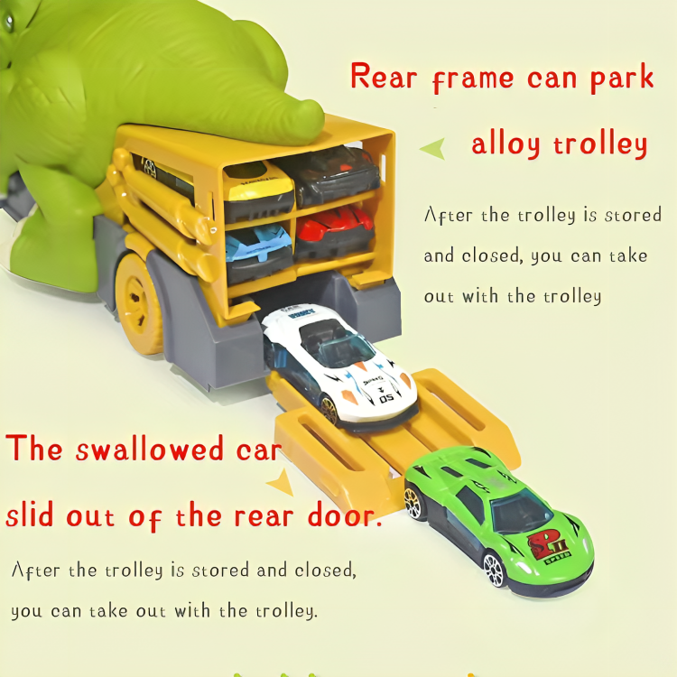 Dinosaur Playset Interactive Chomping Includes Six Cars & Map