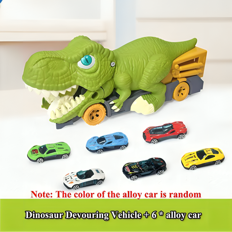 Dinosaur Playset Interactive Chomping Includes Six Cars & Map