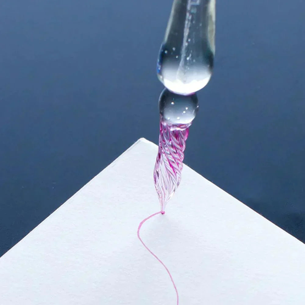 Dip Pen Mouth-Blown Crystal Spiral Tip