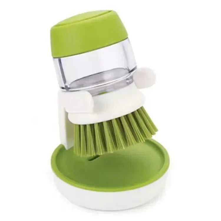 Dish Brush Built-In Soap Dispenser Ergonomic Non-Slip Handle
