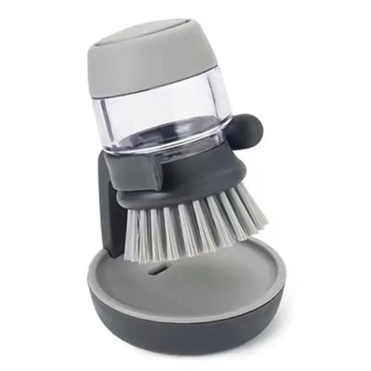 Dish Brush Built-In Soap Dispenser Ergonomic Non-Slip Handle