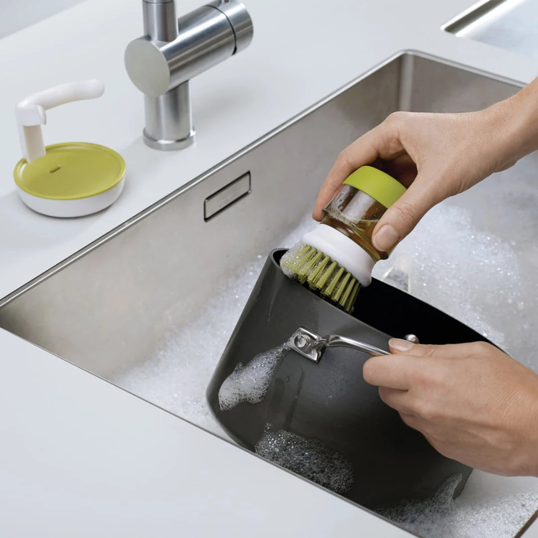 Dish Brush Refillable Soap Dispenser Scratch-Resistant Bristles