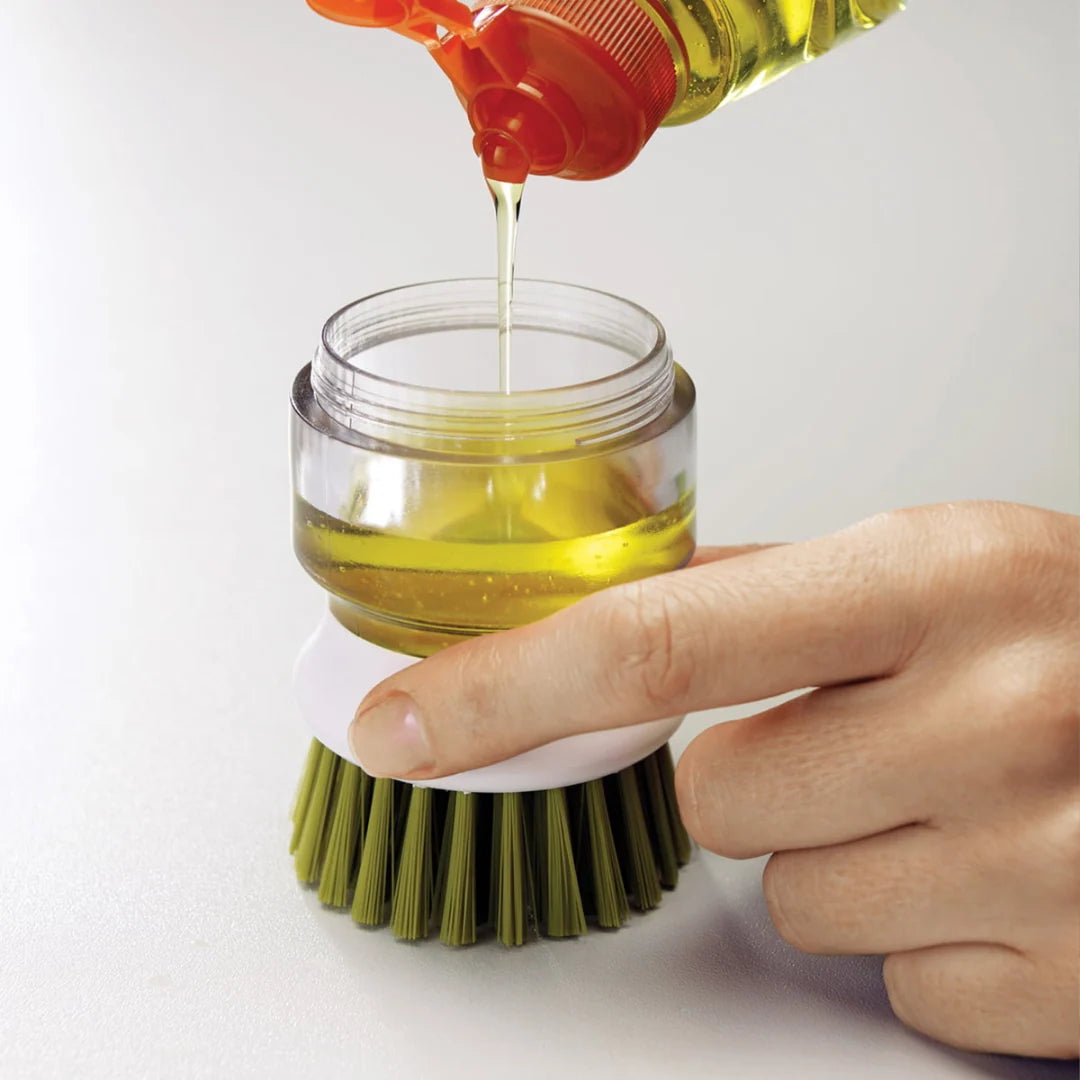 Dish Brush Refillable Soap Dispenser Scratch-Resistant Bristles