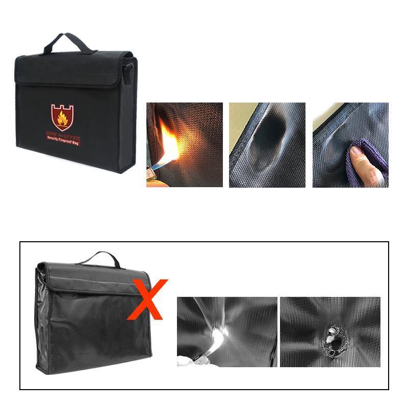 Document Bag Fireproof & Water-Repellent Fits 15-Inch Laptop