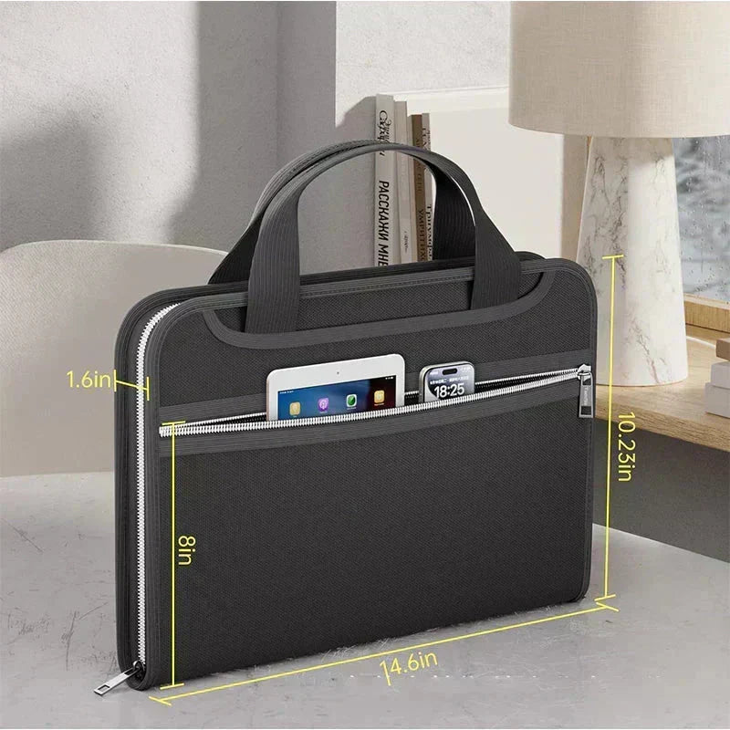 Document Folder Fireproof & Water-Resistant 12-Compartment Organizer