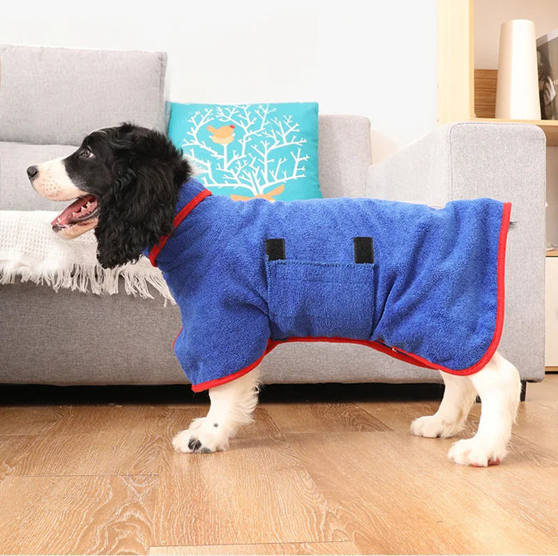 Dog Bathrobe Hooded Ultra-Absorbent Microfiber