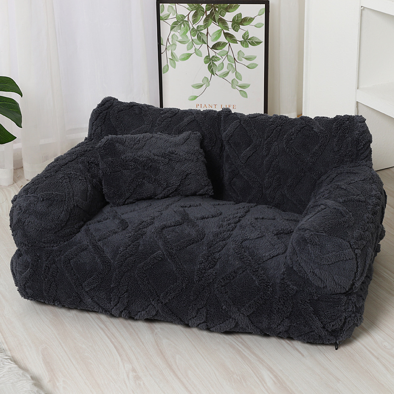 Dog Bed Plush Velour Bolster & Supportive Filling