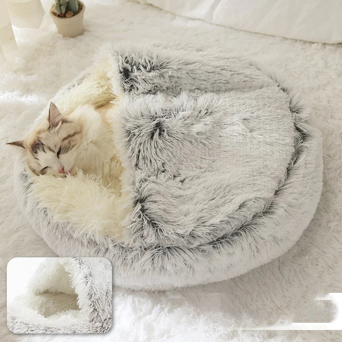 Dog Bed Round Plush Raised Edge Non-Slip Machine Washable