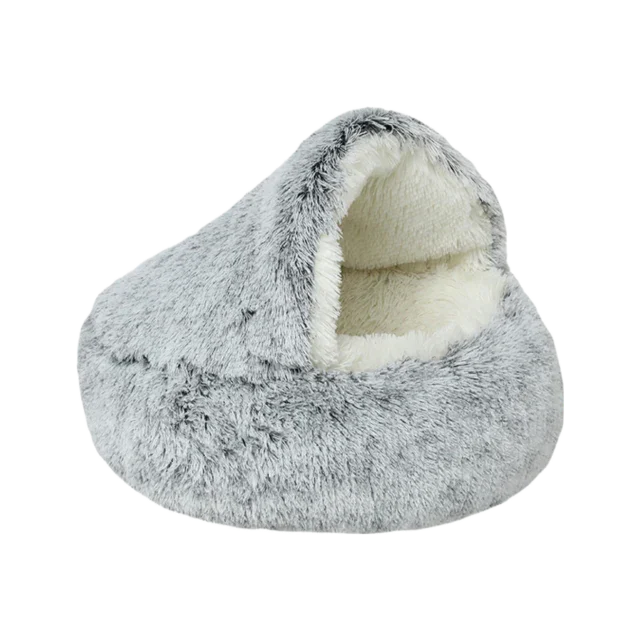 Dog Bed Round Plush Raised Edge Non-Slip Machine Washable