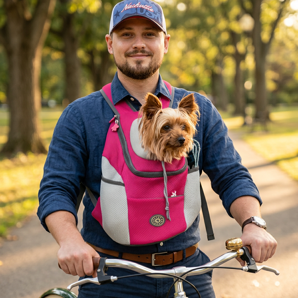 Dog Carrier Backpack Ergonomic Breathable Mesh Safety Hook