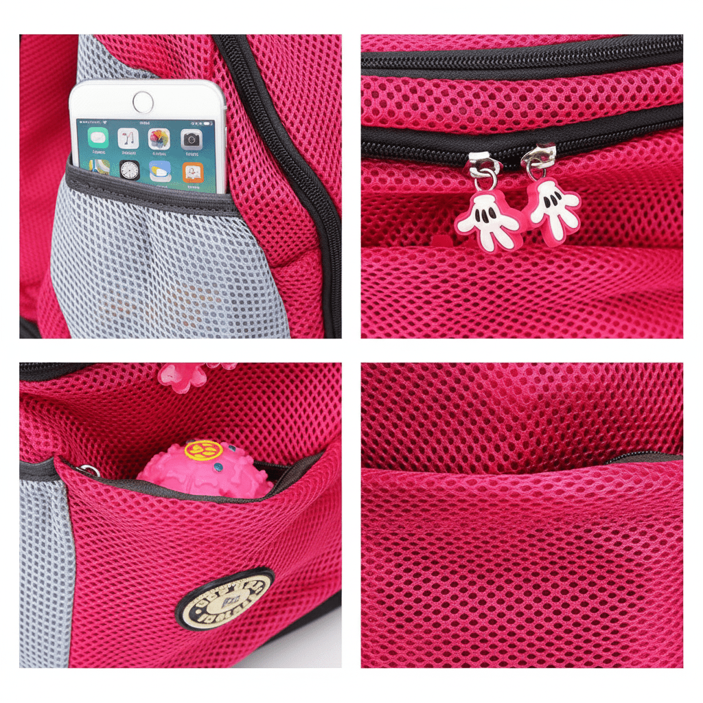 Dog Carrier Backpack Ergonomic Breathable Mesh Safety Hook