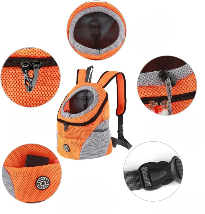 Dog Carrier Backpack Ergonomic Breathable Mesh Safety Hook
