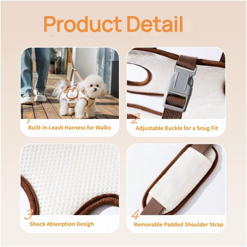 Dog Carrier Breathable Mesh Padded Handle & Adjustable Strap