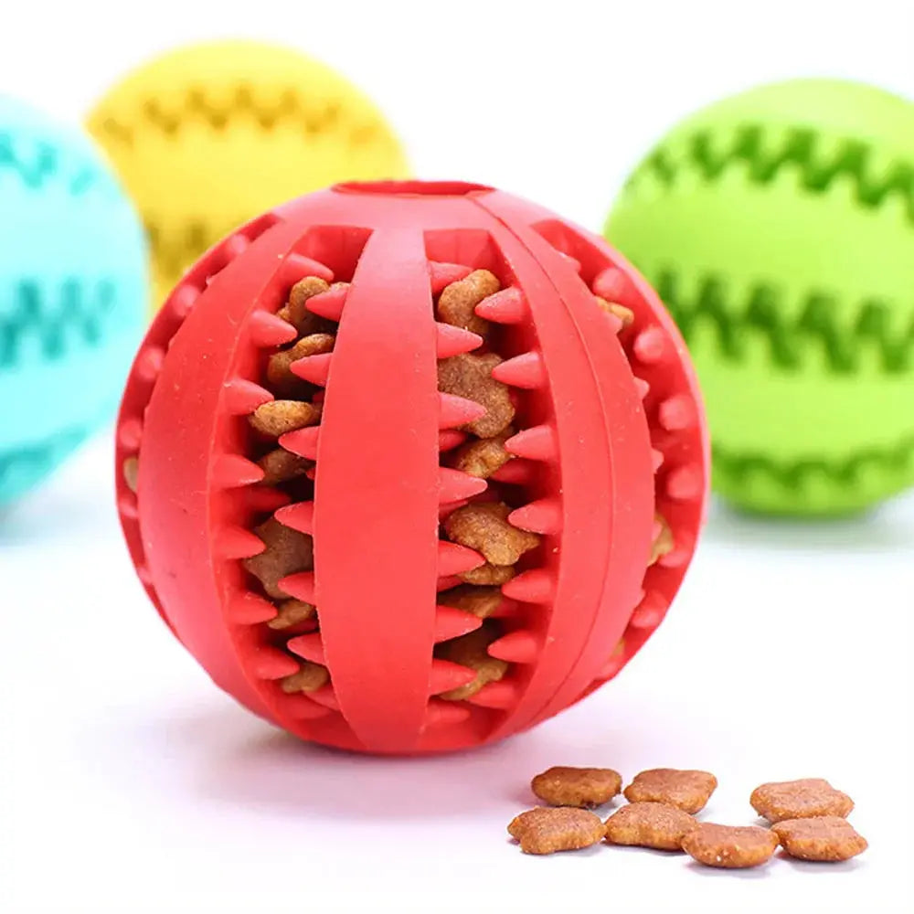 Dog & Cat Treat Ball Natural Rubber Textured Nubs