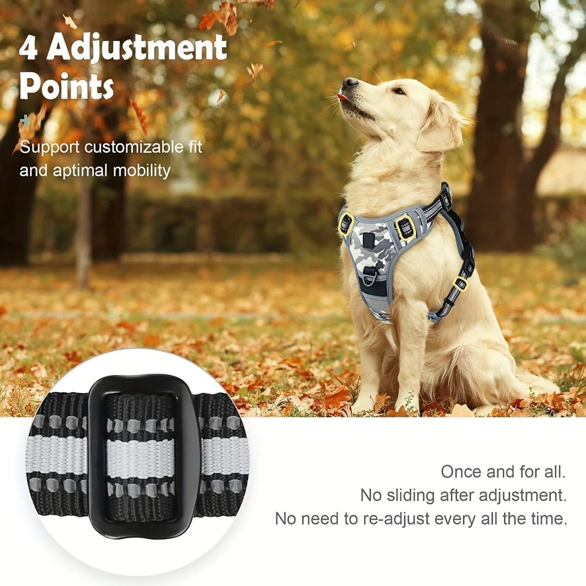 Dog Harness Anti-Pull Padded Handle Breathable Mesh