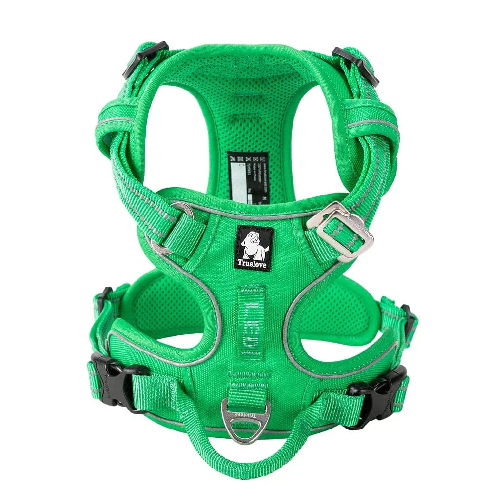 Dog Harness Breathable Fabric Adjustable Straps One-Hand Release Buckles