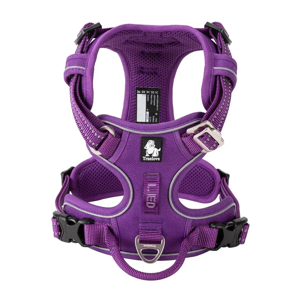 Dog Harness Breathable Fabric Adjustable Straps One-Hand Release Buckles