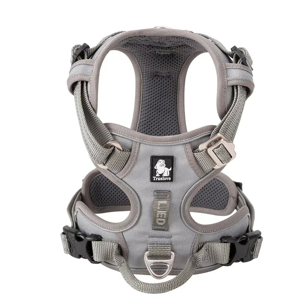 Dog Harness Breathable Fabric Adjustable Straps One-Hand Release Buckles