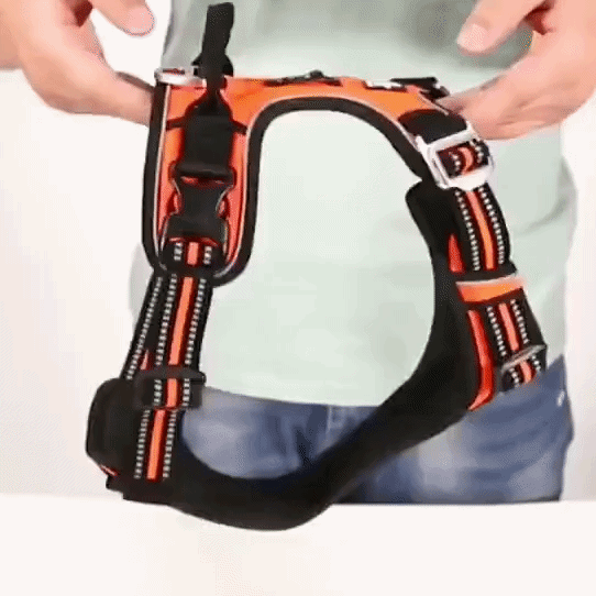 Dog Harness Breathable Fabric Adjustable Straps One-Hand Release Buckles