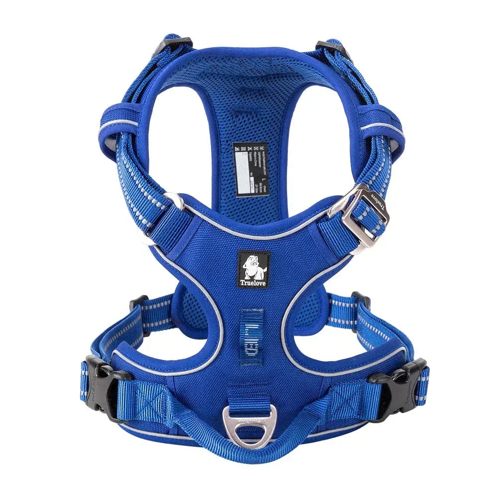Dog Harness Breathable Fabric Adjustable Straps One-Hand Release Buckles