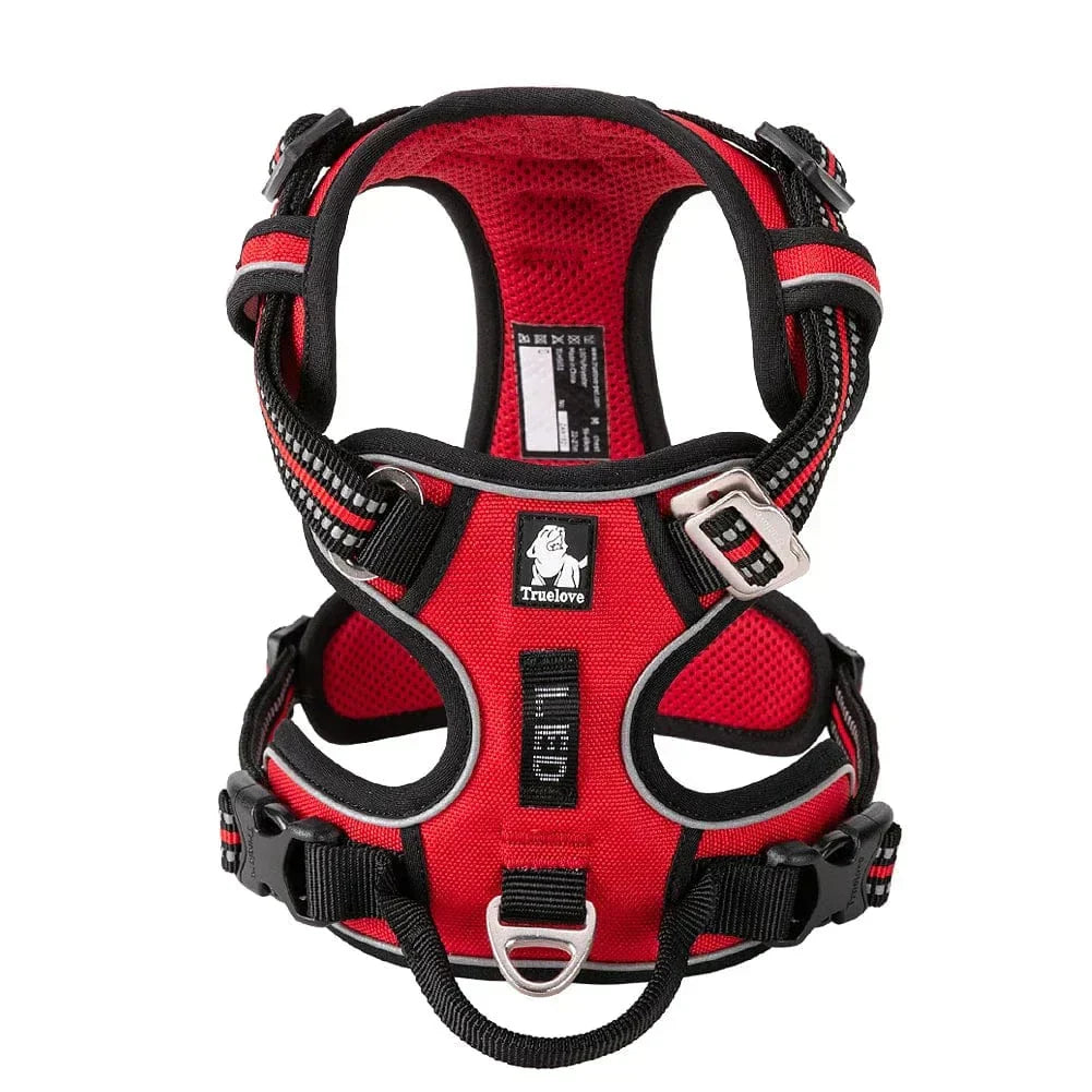 Dog Harness Breathable Fabric Adjustable Straps One-Hand Release Buckles