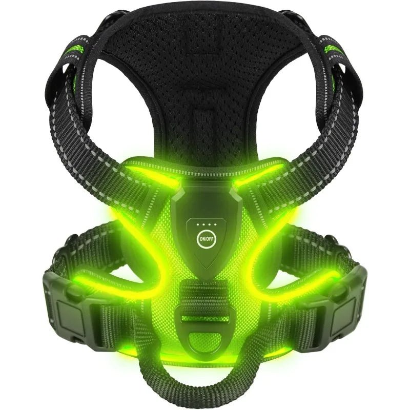 Dog Harness LED USB Rechargeable No-Pull Fit