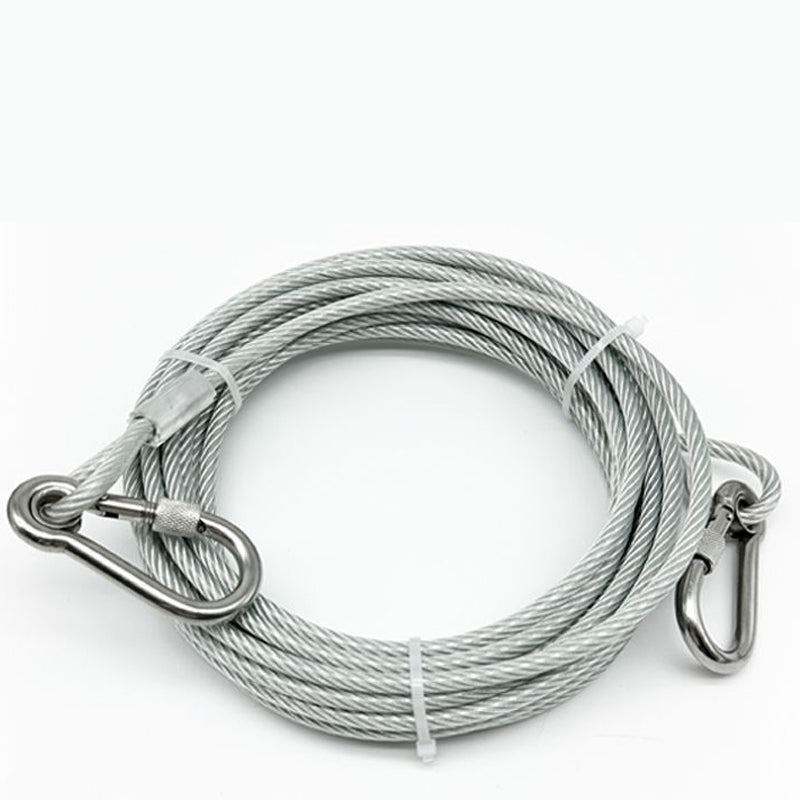 Dog Leash Chew-Resistant Steel Core Heavy-Duty Carabiners