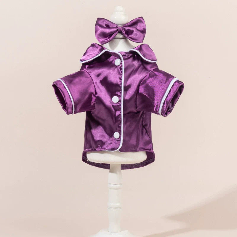 Dog Pajamas Silky Satin & Breathable Acrylic Snap Buttons