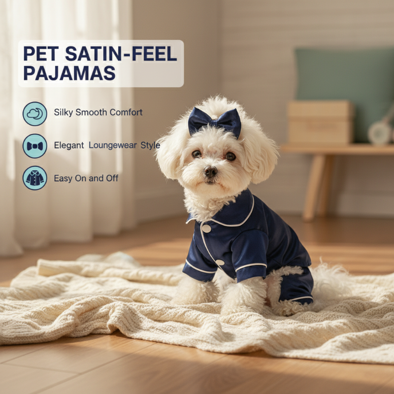Dog Pajamas Silky Satin & Breathable Acrylic Snap Buttons
