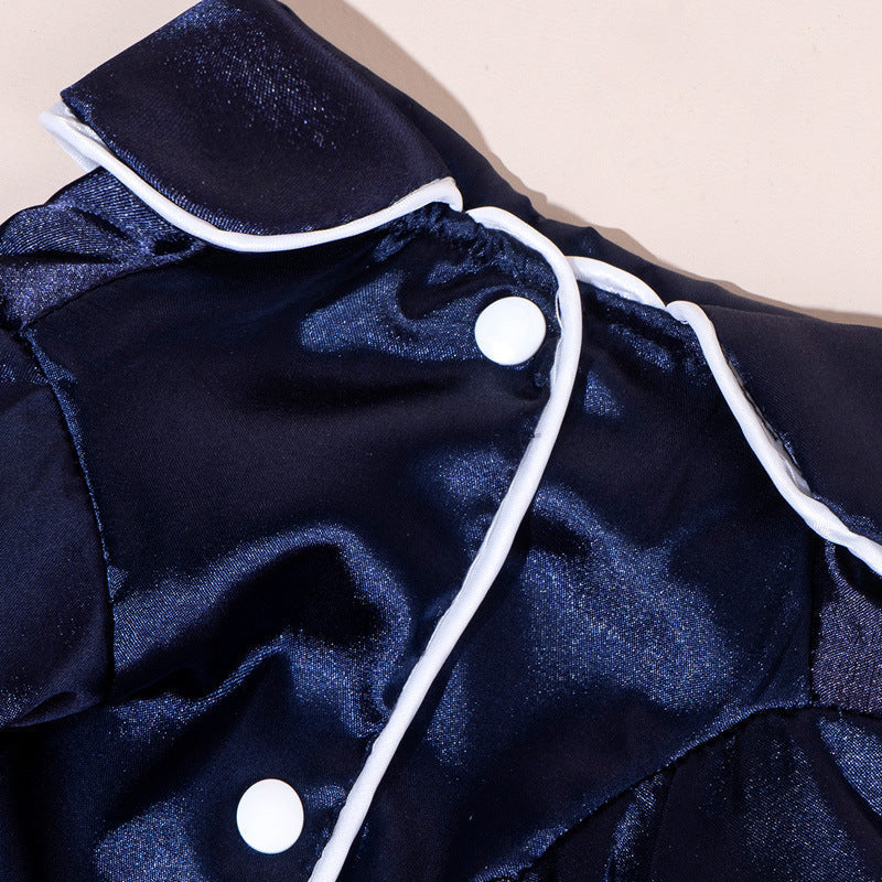 Dog Pajamas Silky Satin & Breathable Acrylic Snap Buttons