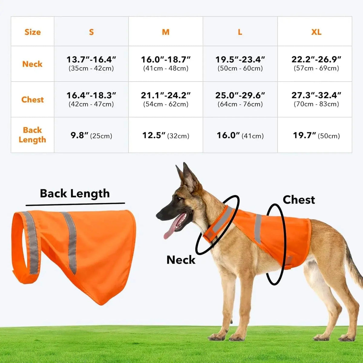 Dog Safety Vest High-Visibility Reflective Strips Adjustable Straps & Lightweight