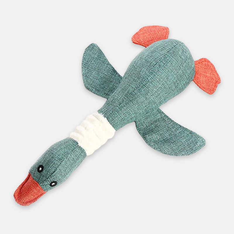 Dog Toy Duck Chew-Resistant Dental Health Organic & Non-Toxic