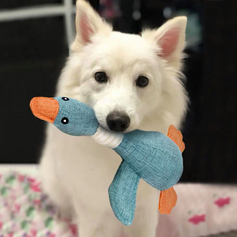 Dog Toy Duck Chew-Resistant Dental Health Organic & Non-Toxic