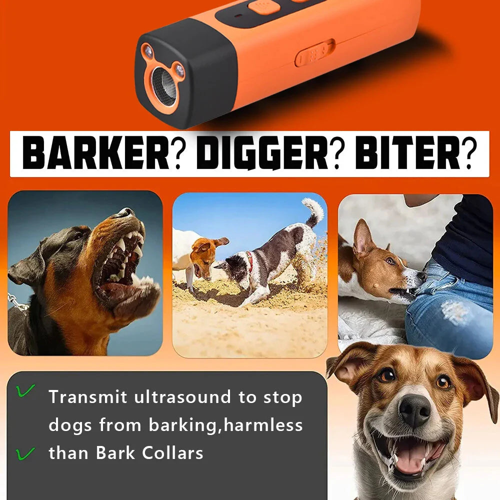 Dog Trainer Ultrasonic Bark Control 3 Modes USB Rechargeable