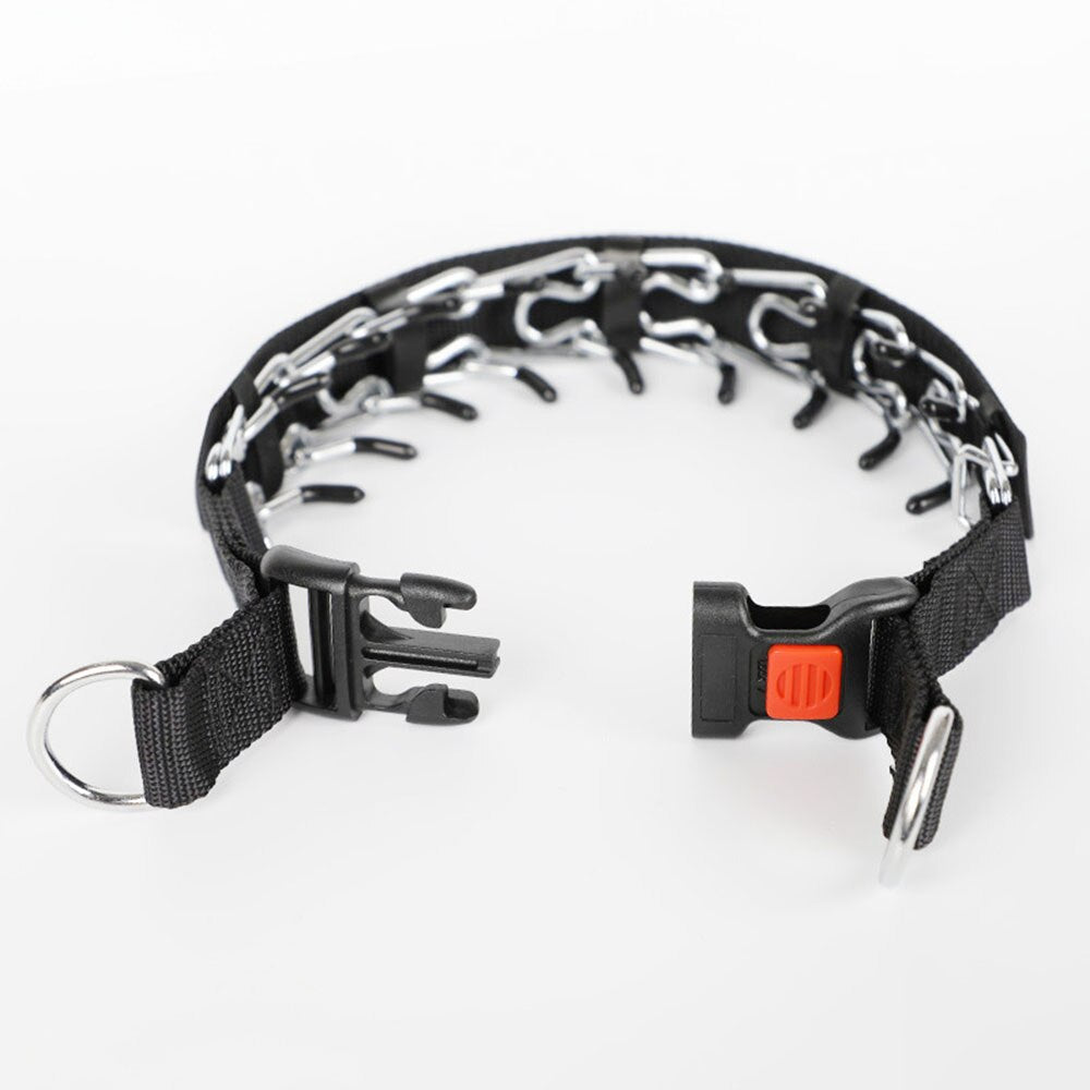 Dog Training Collar Quick-Release Buckle & D-Ring Chrome-Plated Chain