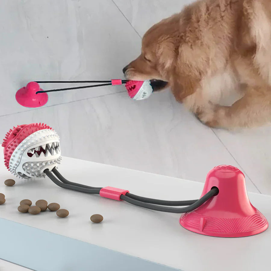 Dog Tug Toy Durable TPR Suction-Cup Teeth-Cleaning
