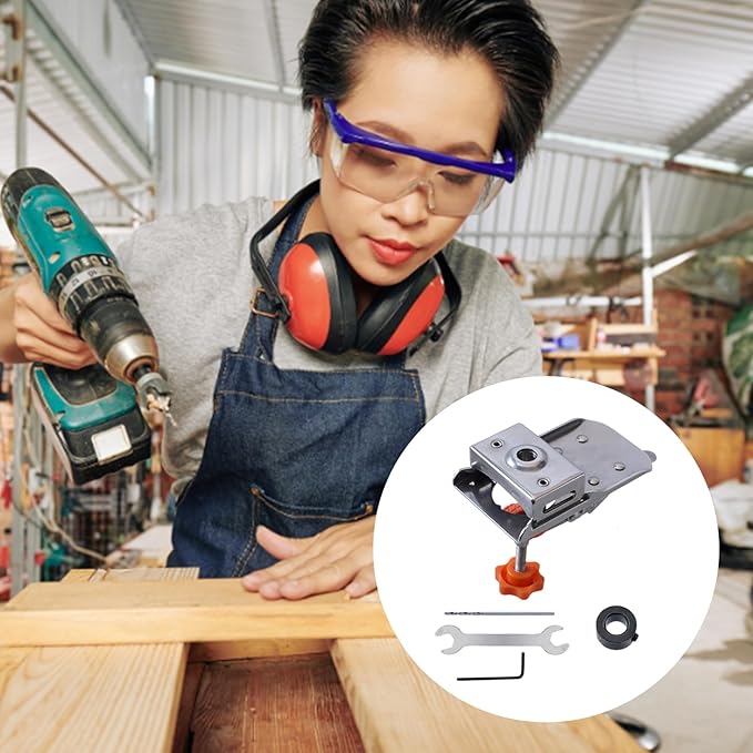 Door Hinge Drill Template Stainless Steel Adjustable Edge Non-Slip