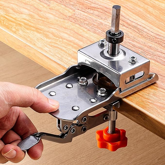 Door Hinge Drill Template Stainless Steel Adjustable Edge Non-Slip