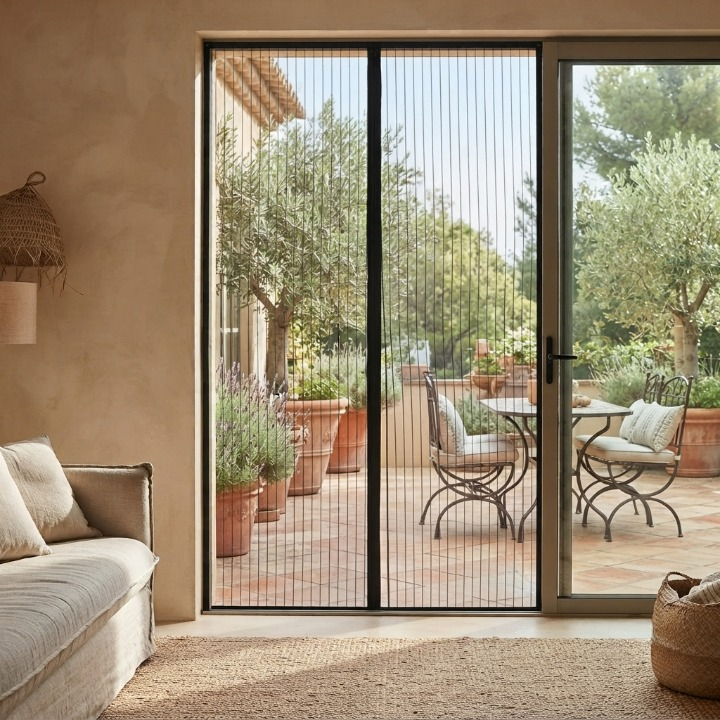 Door Insect Screen Magnetic Self-Closing No-Drill
