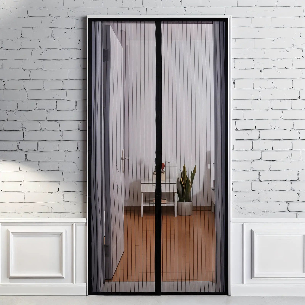 Door Insect Screen Magnetic Self-Closing Polyester Mesh