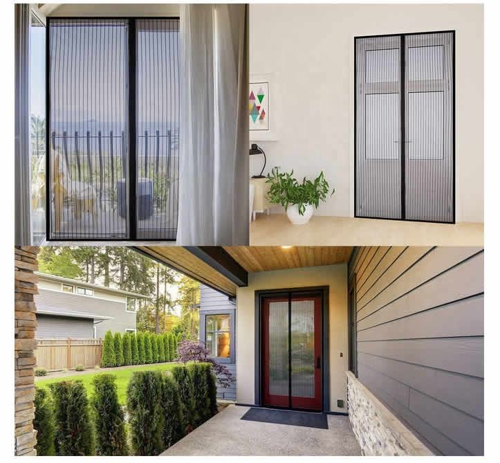 Door Insect Screen Magnetic Self-Closing Polyester Mesh