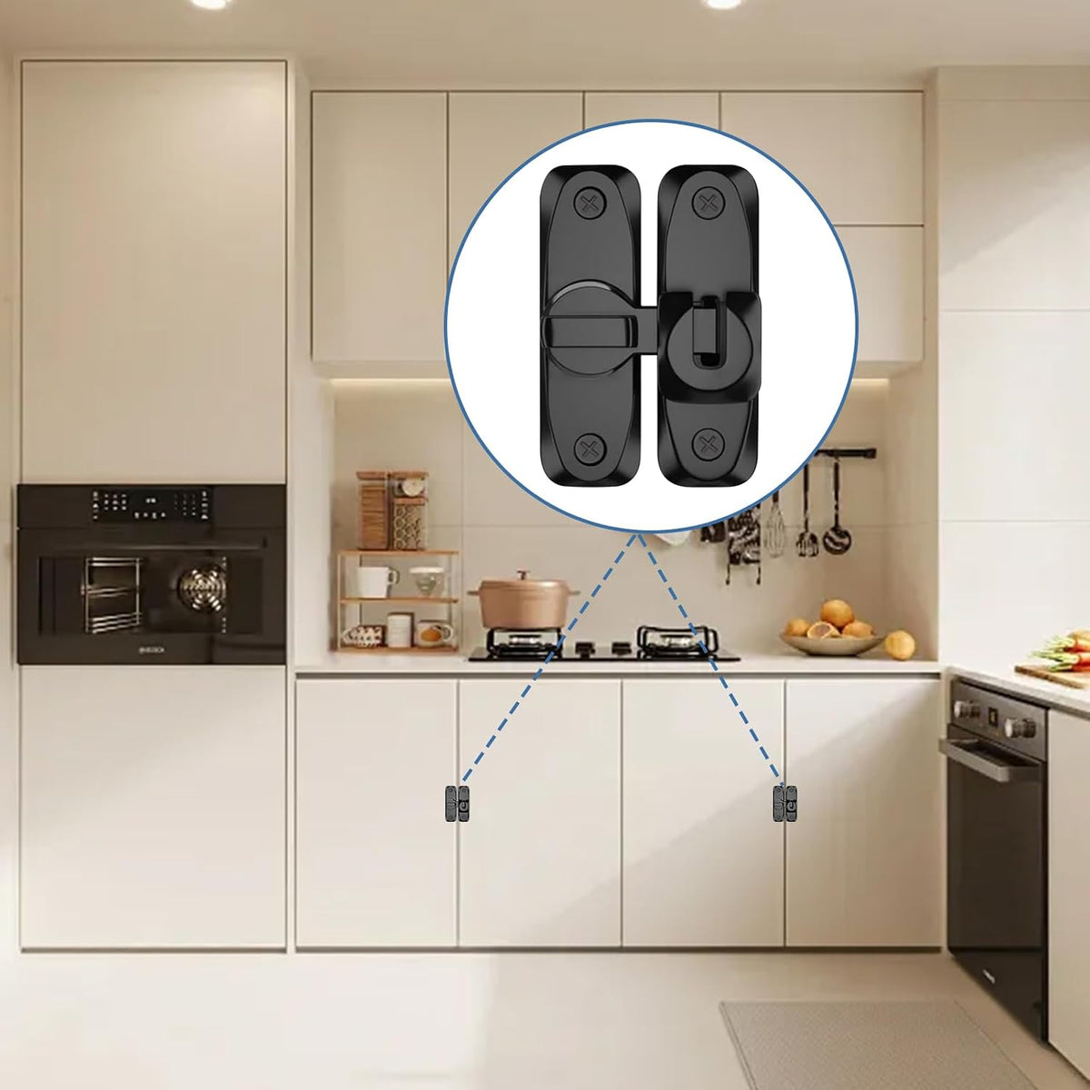 Door Latch Adjustable 90° & 180° Zinc Alloy