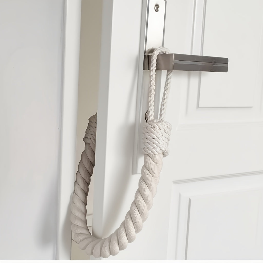 Door Stop Braided Cotton-Blend Rope Weighted Reinforced Core 2-Pack