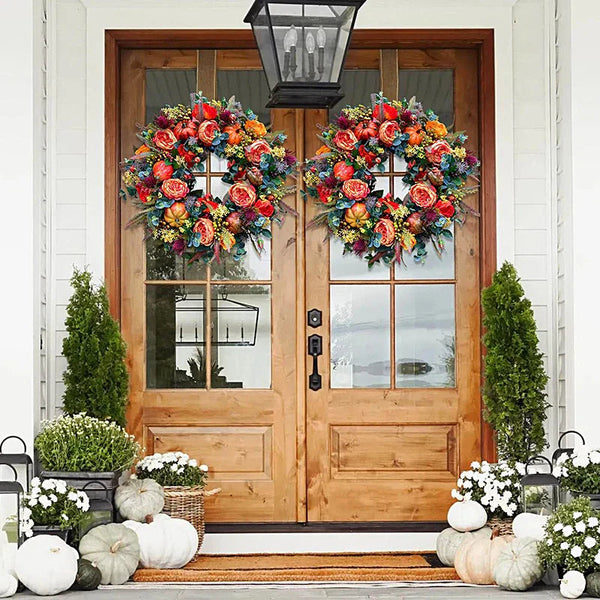 Door Wreath Autumn Artificial Weatherproof & UV Resistant
