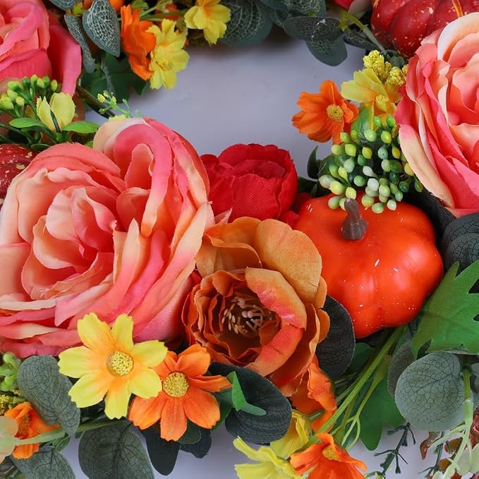 Door Wreath Autumn Artificial Weatherproof & UV Resistant