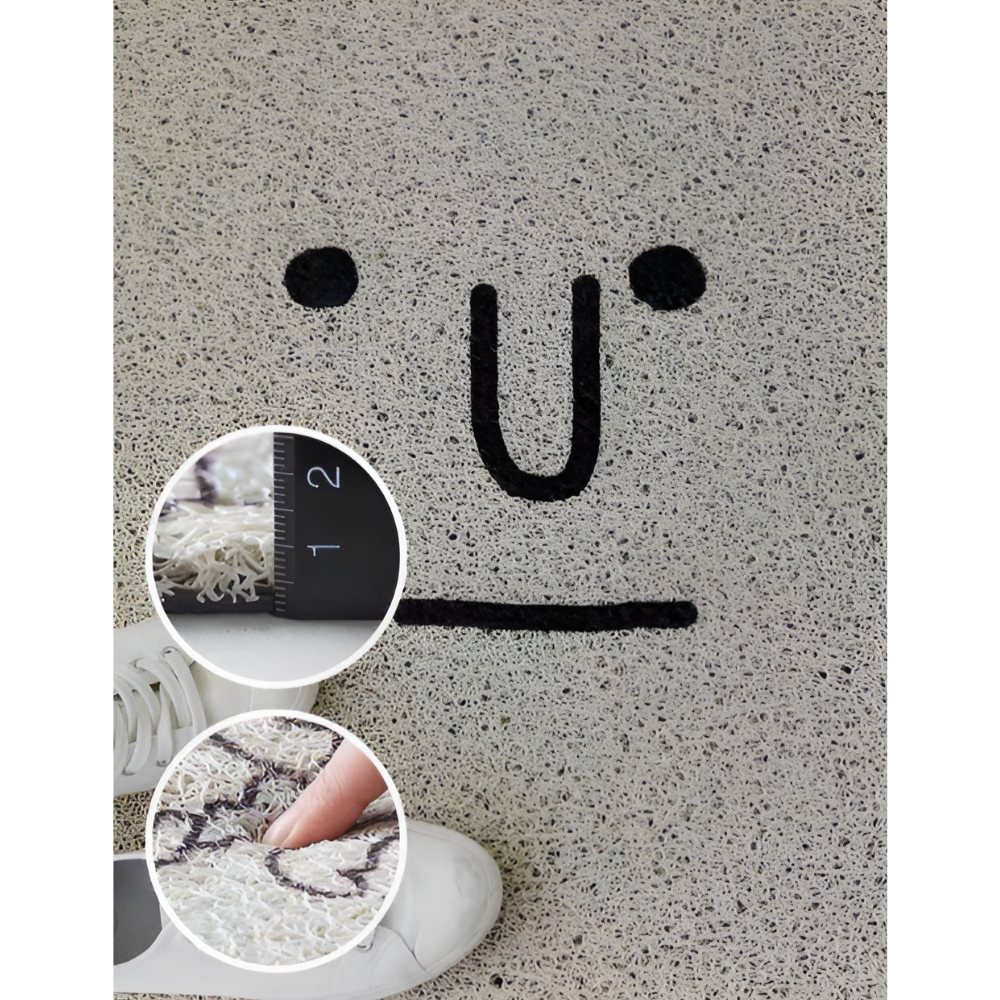 Doormat Smiley Print Non-Slip PVC Backing