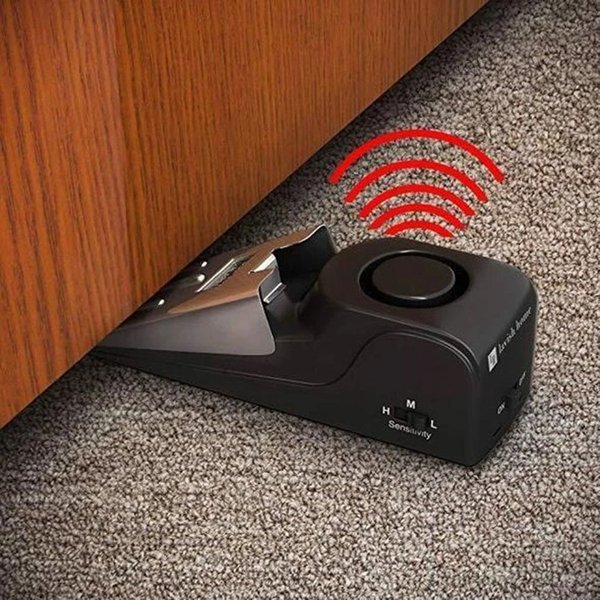 Doorstop Alarm Mechanical Wedge Built-In Siren