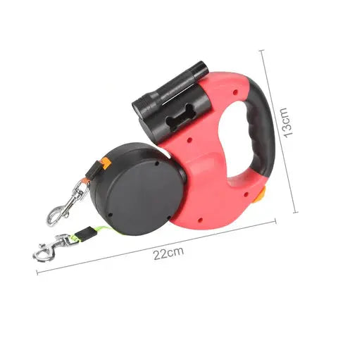 Double Retractable Leash LED & Reflective Ergonomic Handle